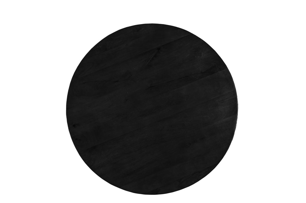 Livingfurn Jesper Round Black 120cm - Naturel - Metaal-Eettafels-Livingfurn