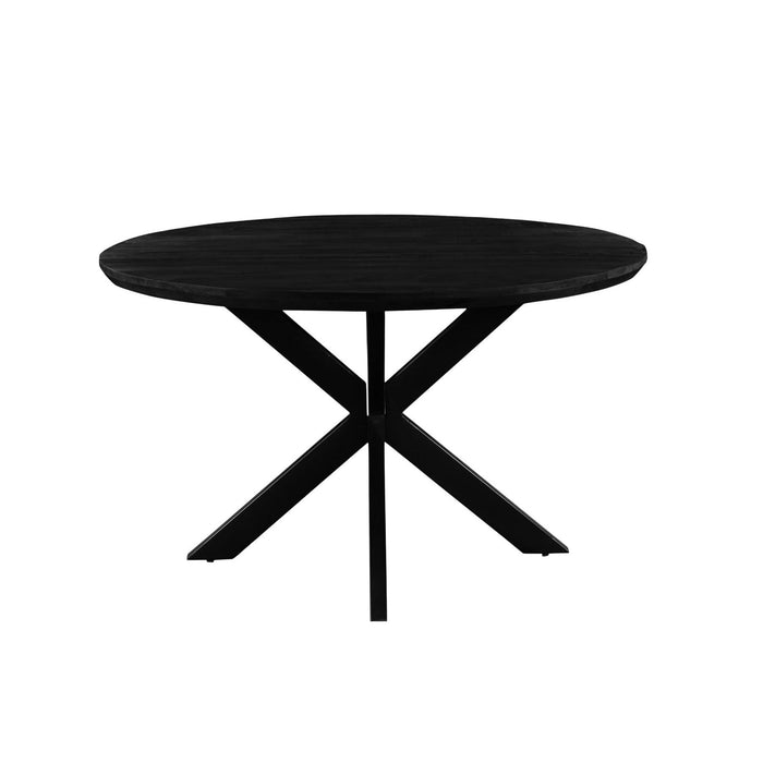 Livingfurn Jesper Round Black 120cm - Naturel - Metaal-Eettafels-Livingfurn