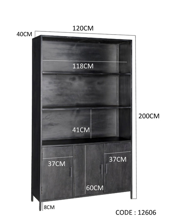 Livingfurn Kala 120 cm - Zwart - Metaal-Opbergkasten-Livingfurn