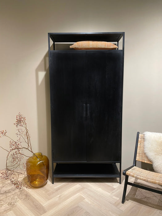 Livingfurn Kala 2 Doors 100cm - Zwart - Metaal-Opbergkasten-Livingfurn