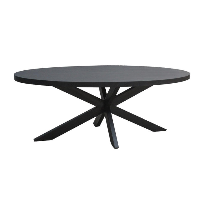 Livingfurn Kala Oval Spider 160cm - Zwart - Metaal-Eettafels-Livingfurn
