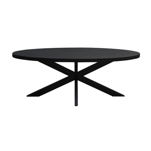Livingfurn Kala Oval Spider 210 cm - Zwart - Metaal-Eettafels-Livingfurn