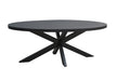 Livingfurn Kala Oval Spider 240 cm - Zwart - Metaal-Eettafels-Livingfurn