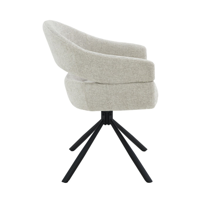 Livingfurn Linn Toffee - Beige - Metaal-Eetkamerstoelen-Livingfurn