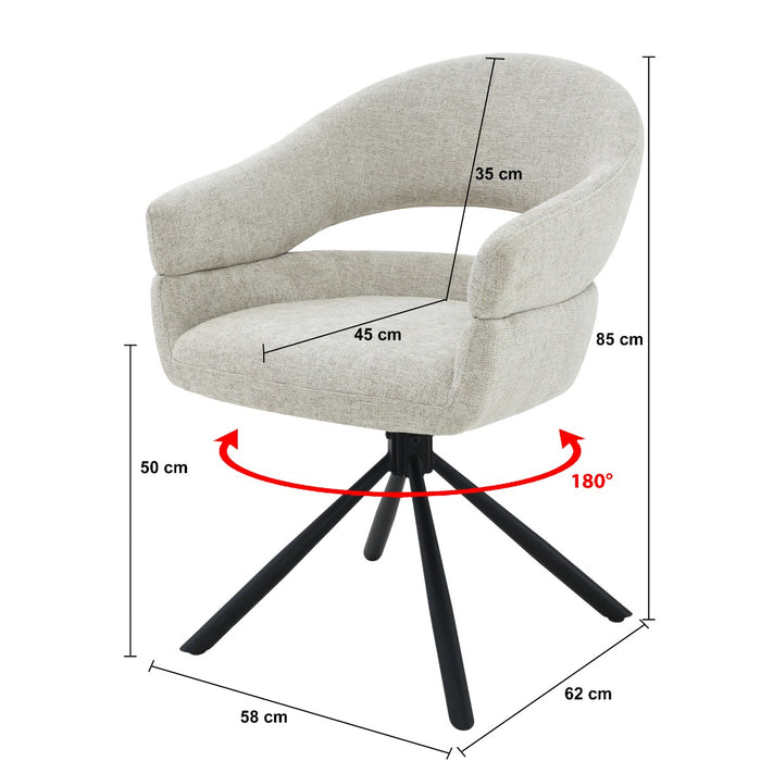 Livingfurn Linn Toffee - Beige - Metaal-Eetkamerstoelen-Livingfurn