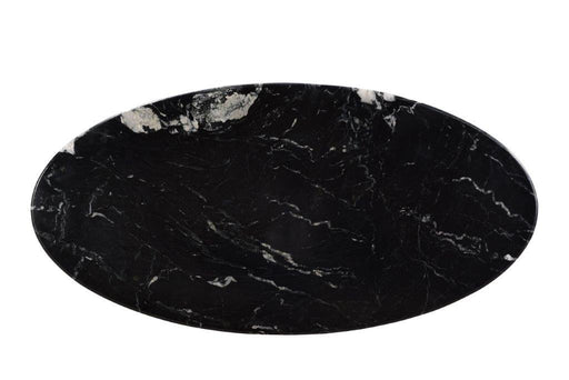 Livingfurn Marble Oval Spider Black 180cm - Zwart - Metaal-Eettafels-Livingfurn