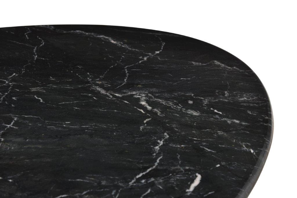 Livingfurn Marble Oval Spider Black 180cm - Zwart - Metaal-Eettafels-Livingfurn