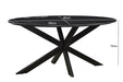 Livingfurn Marble Oval Spider Black 180cm - Zwart - Metaal-Eettafels-Livingfurn