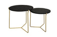 Livingfurn Mason Black/Brass Set of 2 - Naturel - Metaal-Eettafels-Livingfurn