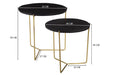 Livingfurn Mason Black/Brass Set of 2 - Naturel - Metaal-Eettafels-Livingfurn