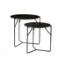 Livingfurn Mason Marble Black/Black Set of 2 - Zwart - Metaal-Eettafels-Livingfurn