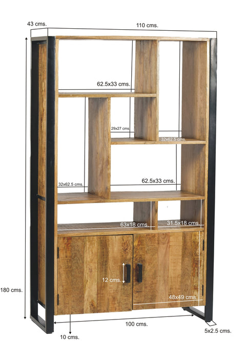 Livingfurn Nairobi 110cm - Naturel - Metaal-Vakkenkasten-Livingfurn