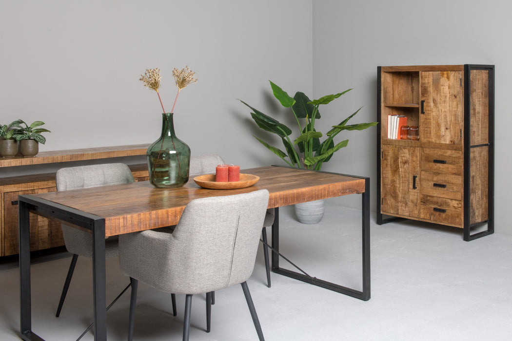 Livingfurn Nairobi 200x100 cm - Naturel - Metaal-Eettafels-Livingfurn