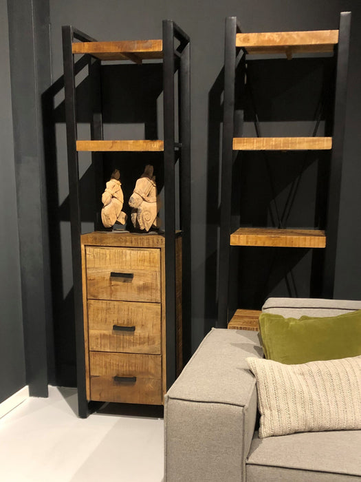 Livingfurn Nairobi 3 laden 55 cm - Naturel - Metaal-Vakkenkasten-Livingfurn