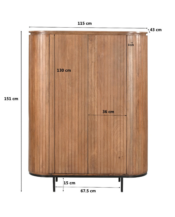 Livingfurn Noor 150cm - Naturel - Metaal-Opbergkasten-Livingfurn