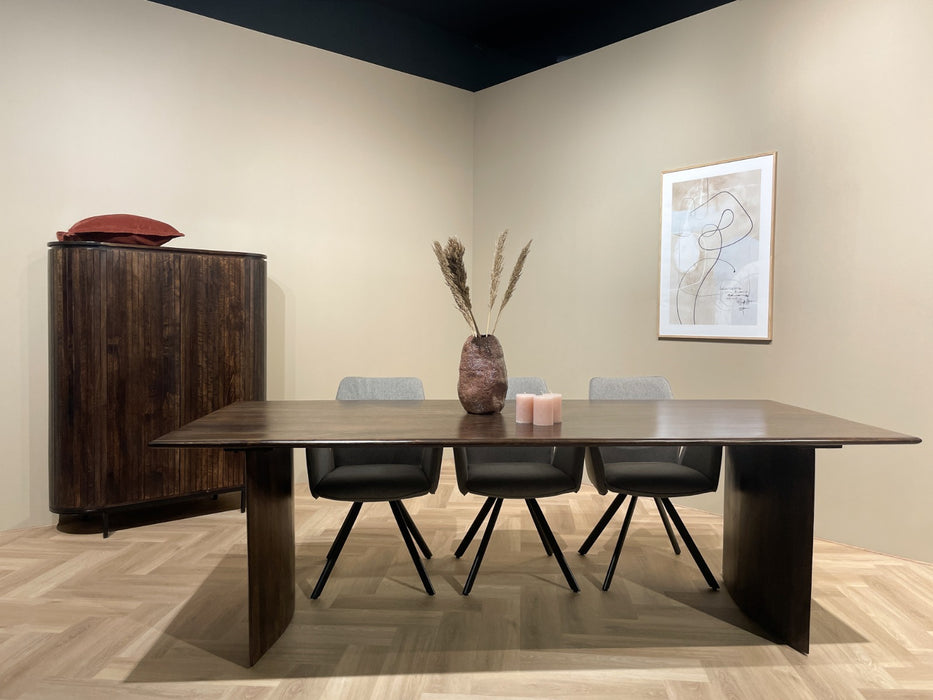 Livingfurn Noor Walnut 150cm - Bruin - Metaal-Opbergkasten-Livingfurn