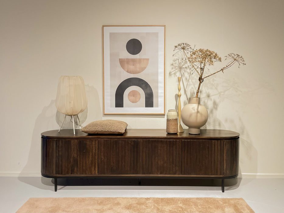 Livingfurn Noor Walnut 210cm - Bruin - Metaal-Dressoirs-Livingfurn