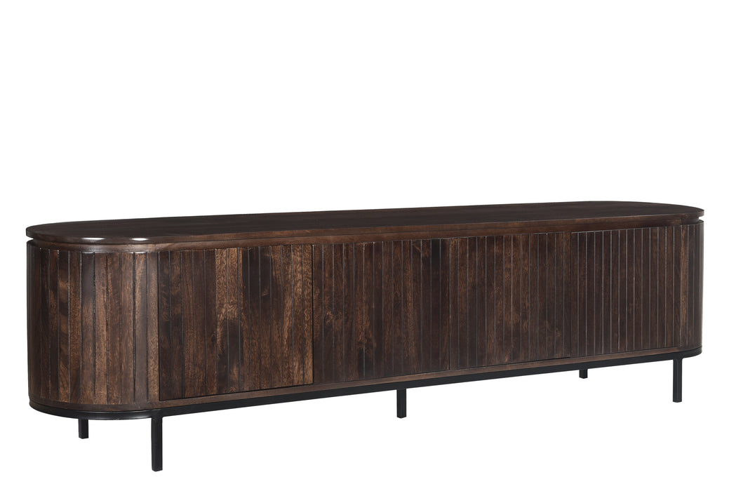 Livingfurn Noor Walnut 210cm - Bruin - Metaal-Dressoirs-Livingfurn