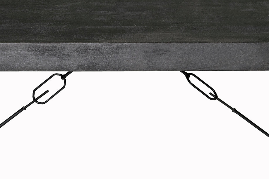 Livingfurn Norris 180x90 cm - Zwart - Metaal-Eettafels-Livingfurn