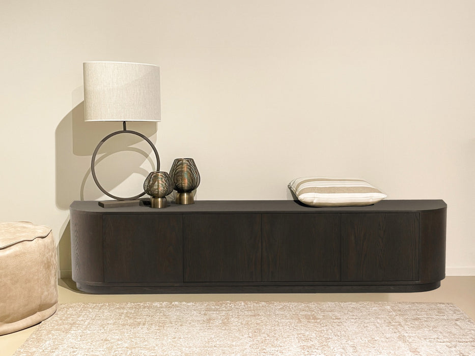 Livingfurn Novero Espresso 220cm - Bruin - Eiken-Dressoirs-Livingfurn