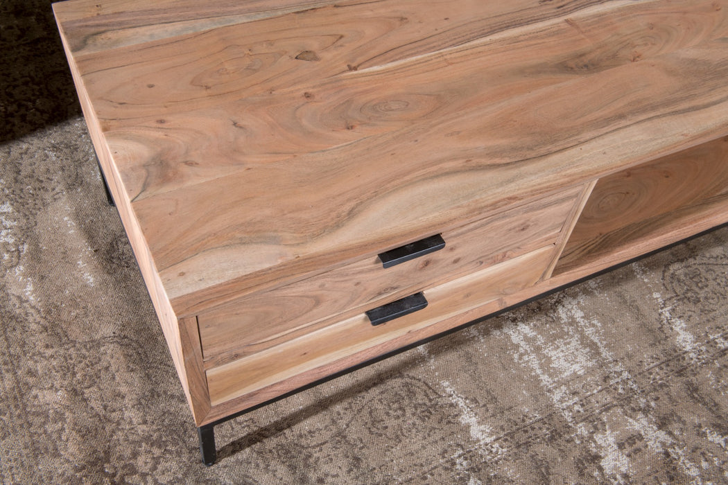 Livingfurn Oslo Acasia 120 cm - Naturel - Metaal-Eettafels-Livingfurn