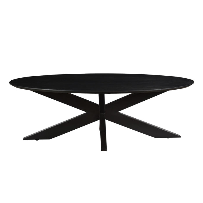 Livingfurn Oslo Oval Black130 cm - Zwart-Eettafels-Livingfurn