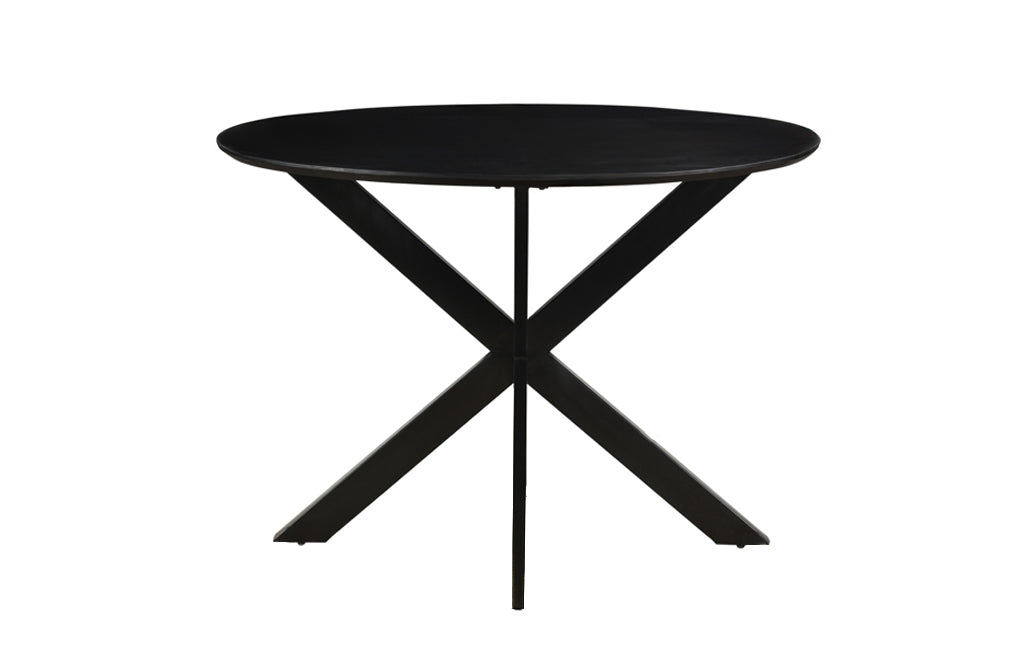 Livingfurn Oslo Round Black 120 cm - Zwart - Mangohout-Eettafels-Livingfurn