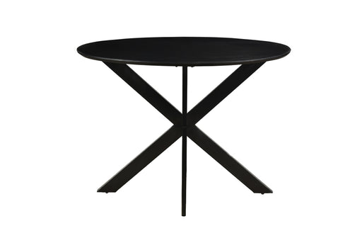 Livingfurn Oslo Round Black 120 cm - Zwart - Mangohout-Eettafels-Livingfurn