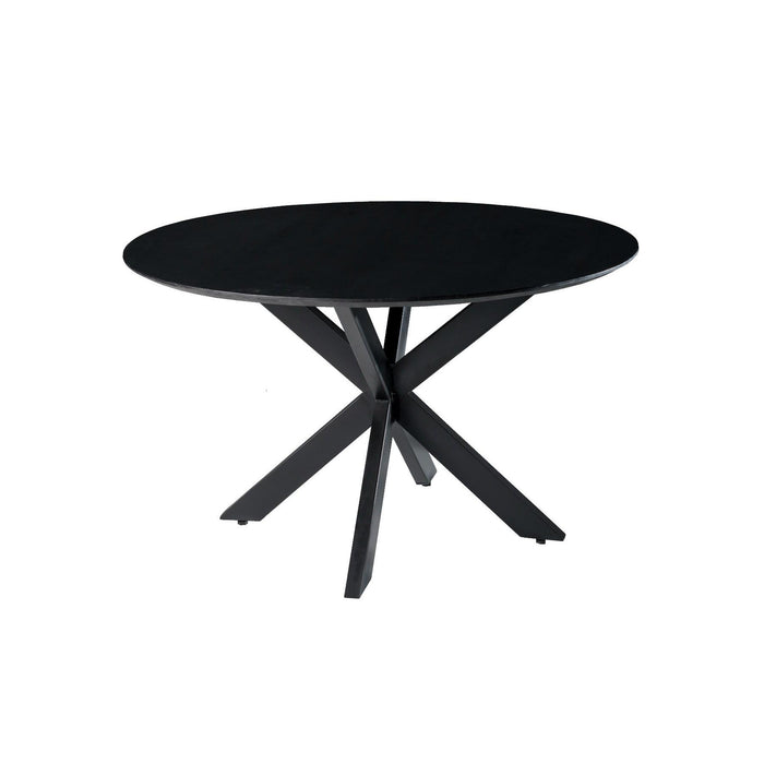 Livingfurn Oslo Round Black 120 cm - Zwart - Mangohout-Eettafels-Livingfurn