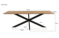 Livingfurn Oslo Spider Acasia 220 cm - Naturel - Metaal-Eettafels-Livingfurn
