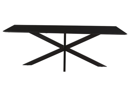 Livingfurn Oslo Spider Black Acasia 220 cm - Zwart - Metaal-Eettafels-Livingfurn