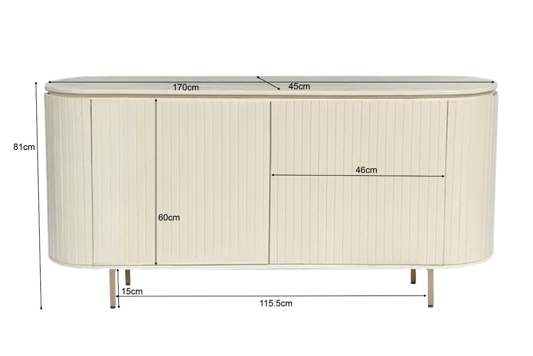 Livingfurn Patou 170cm - Beige - Metaal-Dressoirs-Livingfurn