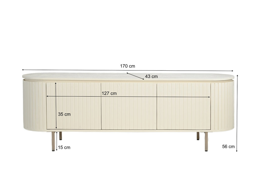 Livingfurn Patou 170cm - Beige - Metaal-Dressoirs-Livingfurn