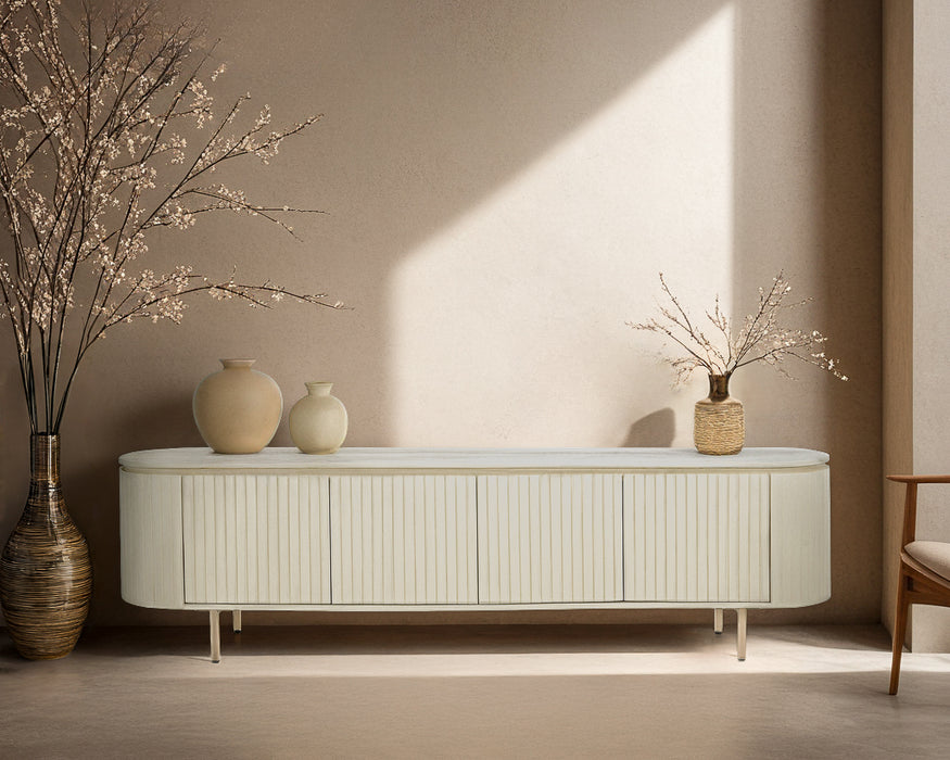 Livingfurn Patou 210 cm - Beige - Metaal-Dressoirs-Livingfurn