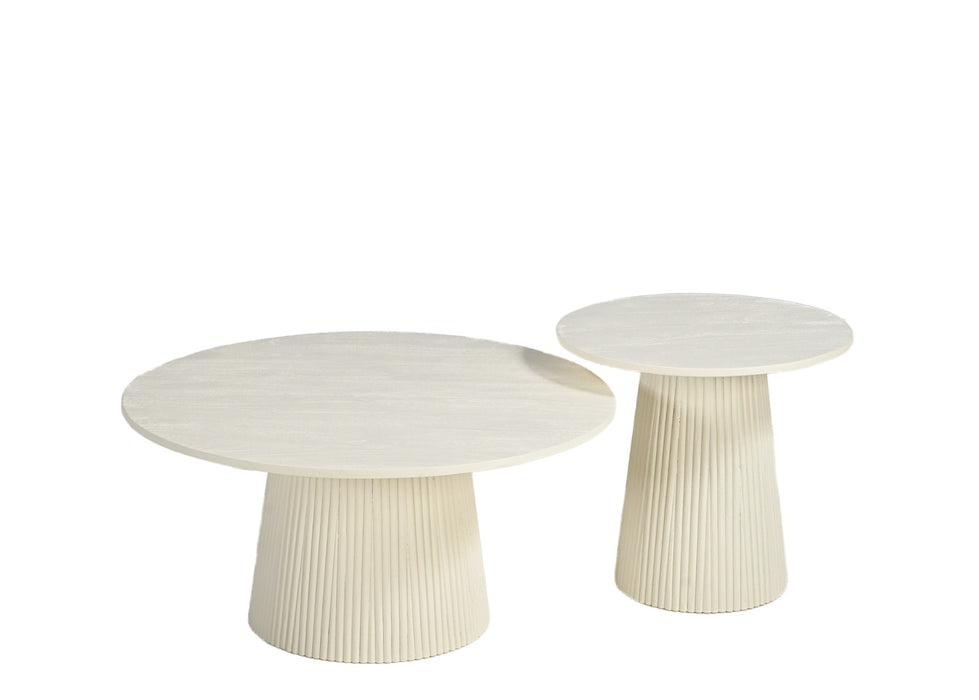 Livingfurn Patrice 80cm - Crème wit - Mangohout-Eettafels-Livingfurn