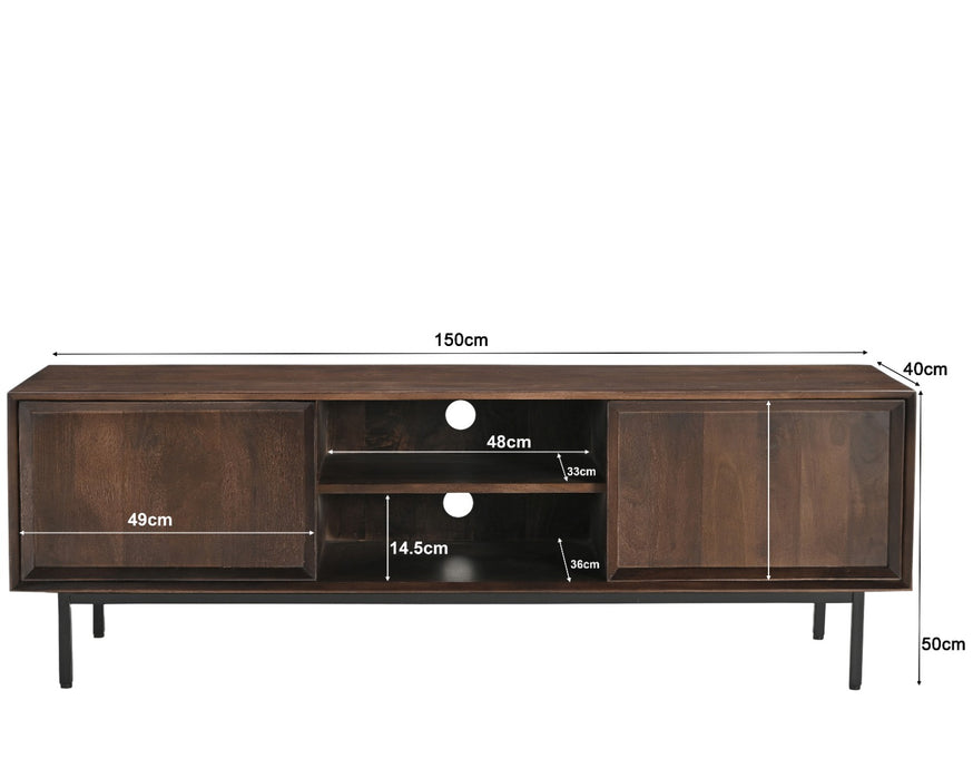 Livingfurn Ravenstein Brown 150cm - Bruin - Metaal-Dressoirs-Livingfurn