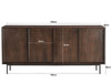 Livingfurn Ravenstein Brown 180cm - Bruin - Metaal-Dressoirs-Livingfurn