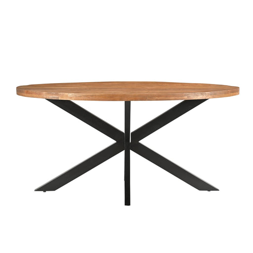 Livingfurn Rocky Oval 180 cm - Naturel - Metaal-Eettafels-Livingfurn