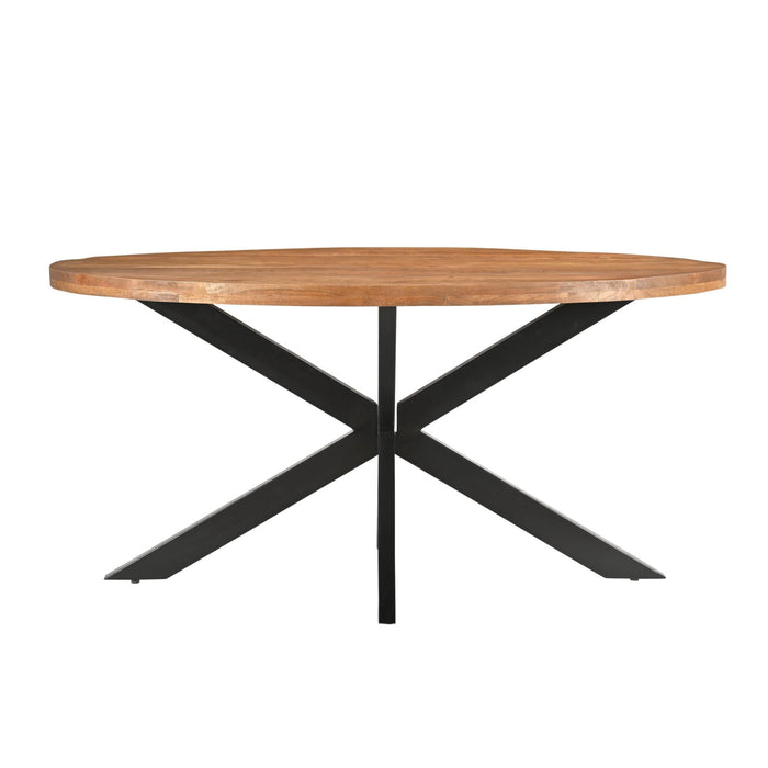 Livingfurn Rocky Oval 180 cm - Naturel - Metaal-Eettafels-Livingfurn