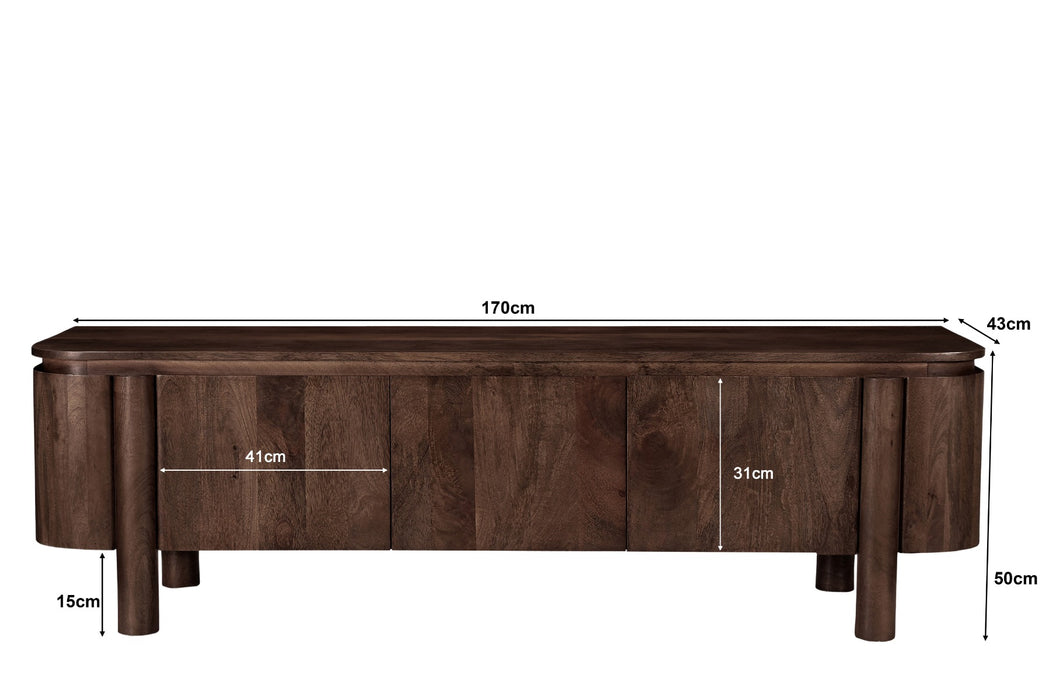 Livingfurn Salano Brown 170 cm - Bruin - Mangohout-Dressoirs-Livingfurn