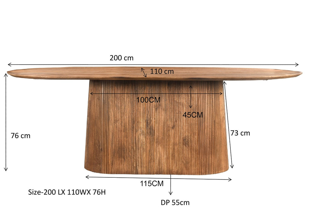 Livingfurn Salvator 200cm - Bruin - Mangohout-Eettafels-Livingfurn