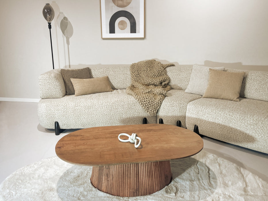 Livingfurn Salvator Oval 120 - Bruin - Mangohout-Eettafels-Livingfurn