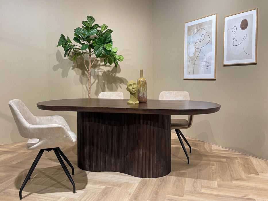 Livingfurn Sevilla Brown 250cm - Bruin - Mangohout-Eettafels-Livingfurn