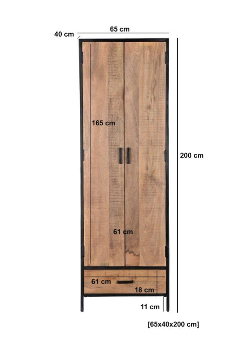 Livingfurn Sturdy 2 Doors 65cm - Naturel - Metaal-Opbergkasten-Livingfurn