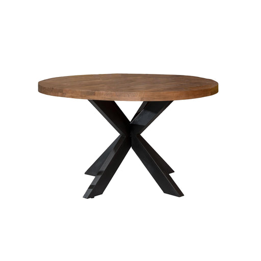 Livingfurn Sturdy Round 130 cm - Naturel - Metaal-Eettafels-Livingfurn