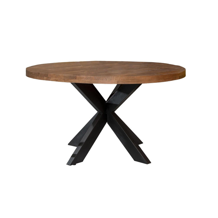 Livingfurn Sturdy Round 140 cm - Naturel - Metaal-Eettafels-Livingfurn