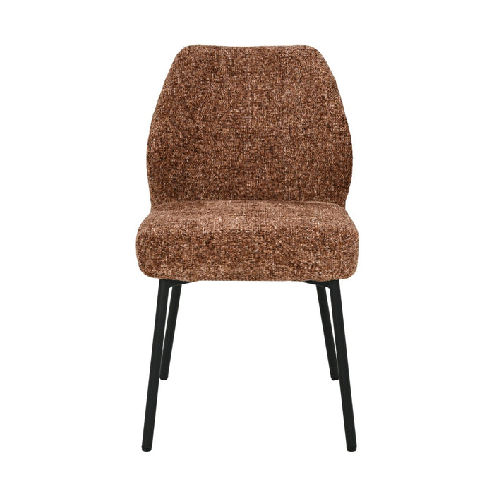 Livingfurn Tess Bordeaux - Rood - Metaal-Eetkamerstoelen-Livingfurn