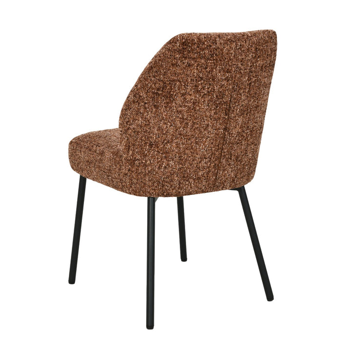 Livingfurn Tess Bordeaux - Rood - Metaal-Eetkamerstoelen-Livingfurn