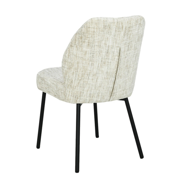 Livingfurn Tess Cream - Beige - Metaal-Eetkamerstoelen-Livingfurn
