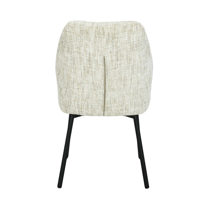 Livingfurn Tess Cream - Beige - Metaal-Eetkamerstoelen-Livingfurn